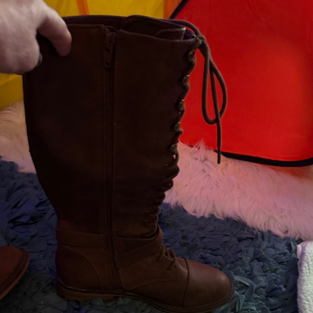 Elegant Brown Lace-Up Boots for Women